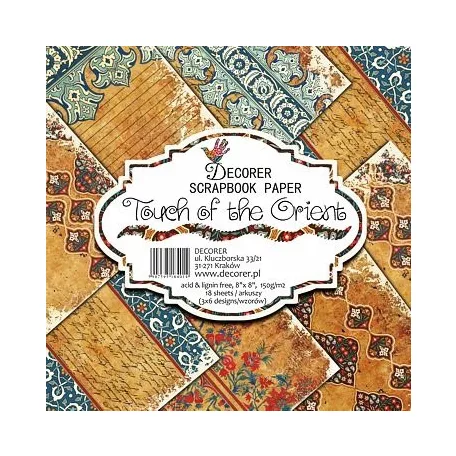 Papírkészlet 8" (20 cm), Touch of the Orient / Decorer Scrapbook Paper (24 ív)