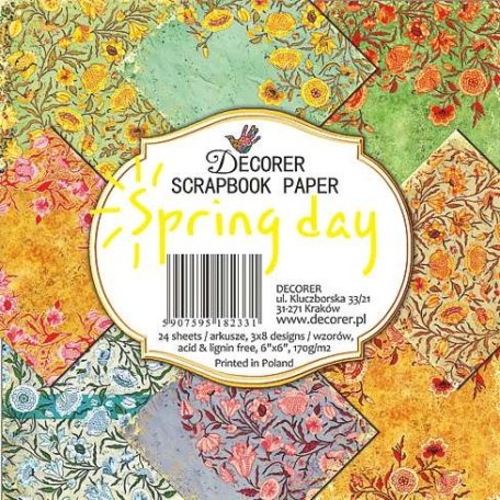 Papírkészlet 6" (15 cm), Spring Day / Decorer Scrapbook Paper (24 ív)