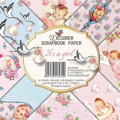   Papírkészlet 6" (15 cm), It's a Girl / Decorer Scrapbook Paper (24 ív)