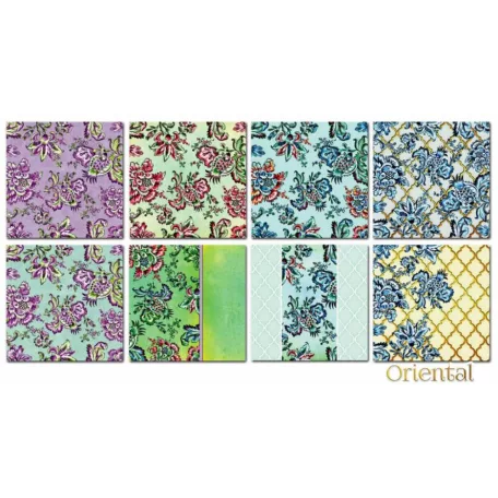 Papírkészlet 6" (15 cm), Oriental / Decorer Scrapbook Paper (24 ív)