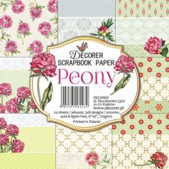   Papírkészlet 6" (15 cm), Peony / Decorer Scrapbook Paper (24 ív)