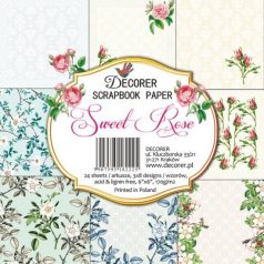   Papírkészlet 6" (15 cm), Sweet Rose / Decorer Scrapbook Paper (24 ív)