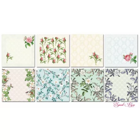 Papírkészlet 6" (15 cm), Sweet Rose / Decorer Scrapbook Paper (24 ív)