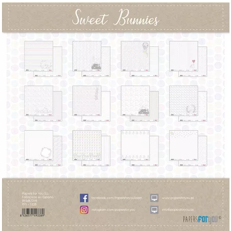 Papírkészlet 12" (30 cm), Sweet Bunnies / Papers For You Scrap Paper Pack (12 ív)