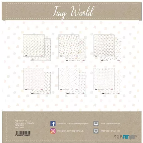 Papírkészlet 12" (30 cm), Tiny World / Papers For You Scrap Paper Pack (6 ív)