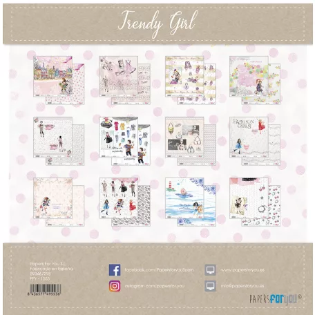 Papírkészlet 12" (30 cm), Trendy Girl / Papers For You Scrap Paper Pack (12 ív)