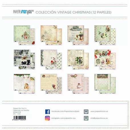 Papírkészlet 12" (30 cm), Vintage Christmas / Papers For You Scrap Paper Pack (12 ív)