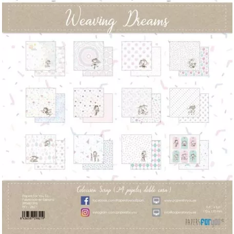 Papírkészlet 6.6" (17 cm), Weaving Dreams / Papers For You Scrap Paper Pack (24 ív)