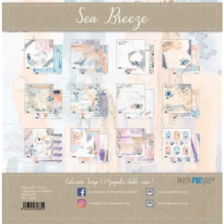 Papírkészlet 6.6" (17 cm), Sea Breeze / Papers For You Scrap Paper Pack (24 ív)