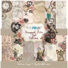   Papírkészlet 12" (30 cm), Steampunk Retro Style / Papers For You Scrap Paper Pack (8 ív)