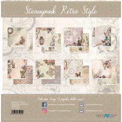   Papírkészlet 12" (30 cm), Steampunk Retro Style / Papers For You Scrap Paper Pack (8 ív)