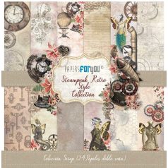  Papírkészlet 6.6" (17 cm), Steampunk Retro Style / Papers For You Scrap Paper Pack (24 ív)