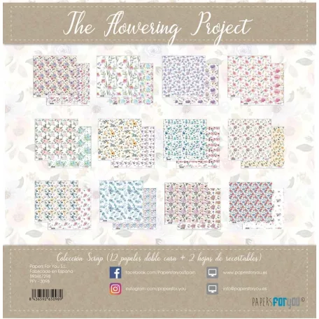 Papírkészlet 12" (30 cm), The Flowering Project / Papers For You Scrap Paper Pack (12 ív)