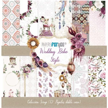 Papírkészlet 12" (30 cm), Wedding Boho Style / Papers For You Scrap Paper Pack (12 ív)