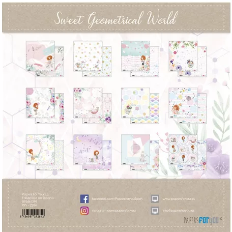 Papírkészlet 12" (30 cm), Sweet Geometrical World / Papers For You Scrap Paper Pack (12 ív)
