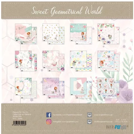 Papírkészlet 6.6" (17 cm), Sweet Geometrical World / Papers For You Scrap Paper Pack (24 ív)