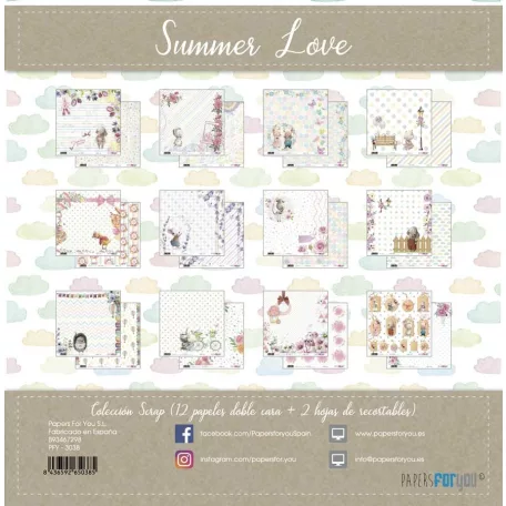 Papírkészlet 12" (30 cm), Summer Love / Papers For You Scrap Paper Pack (12 ív)