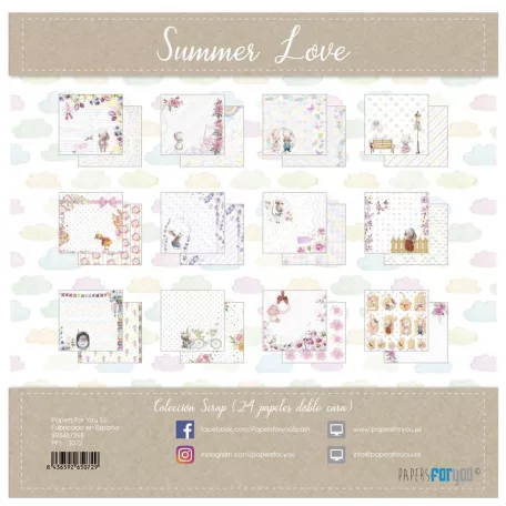 Papírkészlet 6.6" (17 cm), Summer Love / Papers For You Scrap Paper Pack (24 ív)