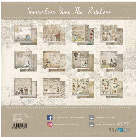 Papírkészlet 6.6" (17 cm), Somewhere Over The Rainbow / Papers For You Scrap Paper Pack (24 ív)