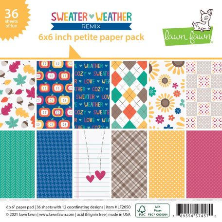 Papírkészlet 6" (15 cm), Sweater Weather Remix / Lawn Fawn Single-Sided Petite Paper Pack (36 lap)