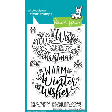 Szilikonbélyegző LF2680, Giant Holiday Messages / Lawn Fawn Clear Stamps (1 csomag)