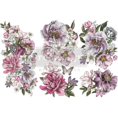 Re-Design with Prima Transzfer fólia 6"x12" (15x30cm) - Dreamy Florals - Decor Transfers (1 csomag)