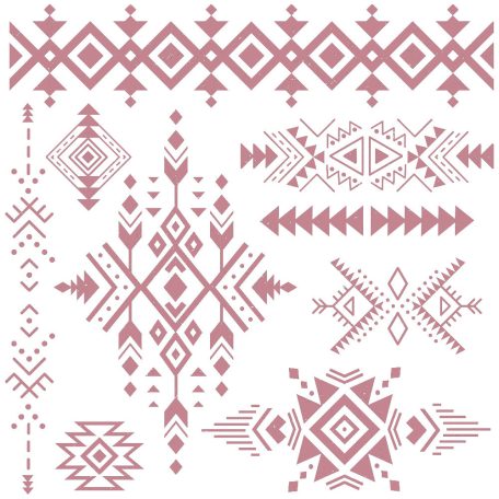 Óriás dekor bélyegző 12"(30 cm), Tribal Prints / Re-Design with Prima Decor Clear Stamps (1 csomag)