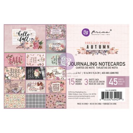 Komment kártya , Hello Pink Autumn / Prima Marketing Journaling Cards (45 lap)