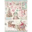 Rizspapír A4, Pink Christmas Sleigh / Stamperia Rice Paper (1 ív)
