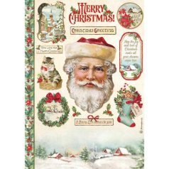   Rizspapír A4, Classic Christmas Santa Claus / Stamperia Rice Paper (1 ív)