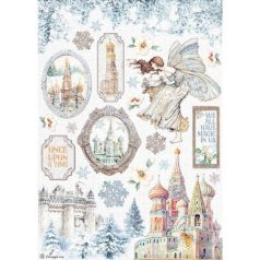   Rizspapír A4, Winter Tales Castle / Stamperia Rice Paper (1 ív)