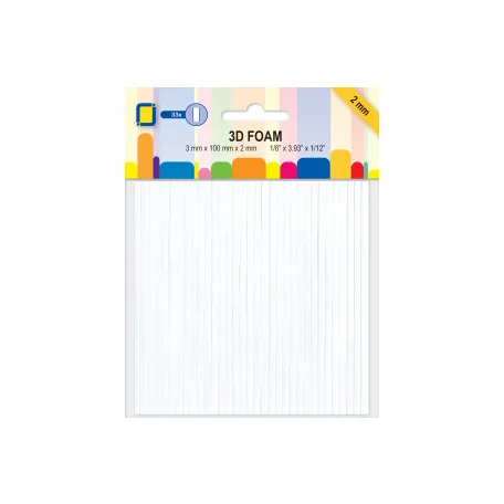 3D ragasztó csík 2 mm, Fehér / JEJE 3D Foam Lines (33 db)