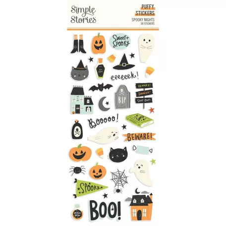 Matrica , Puffy Stickers / Simple Stories Spooky Nights (1 ív)