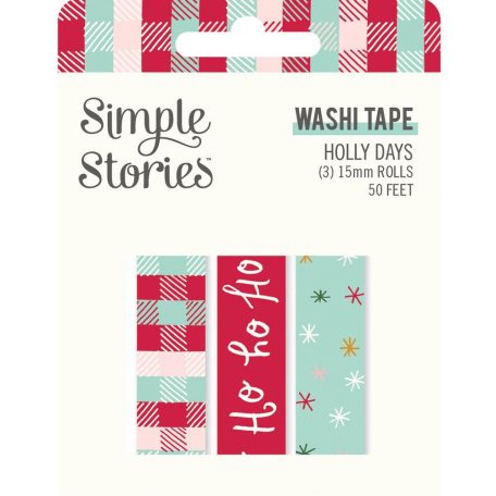 Dekorációs ragasztószalag , Washi Tape / Simple Stories Holly Days (3 db)