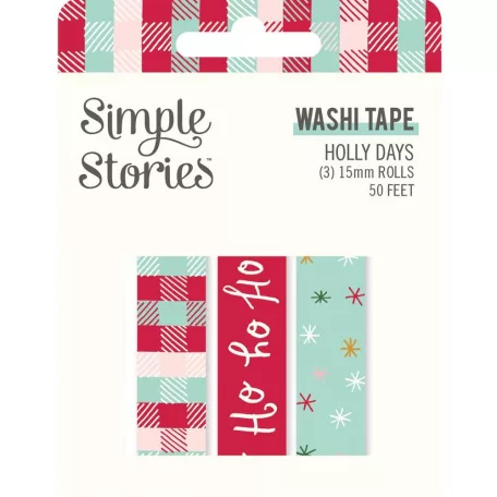 Dekorációs ragasztószalag , Washi Tape / Simple Stories Holly Days (3 db)