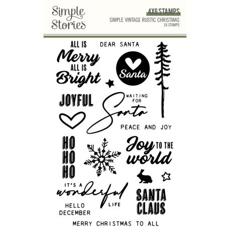 Szilikonbélyegző , Clear Stamps / Simple Stories Simple Vintage Rustic Christmas (1 csomag)