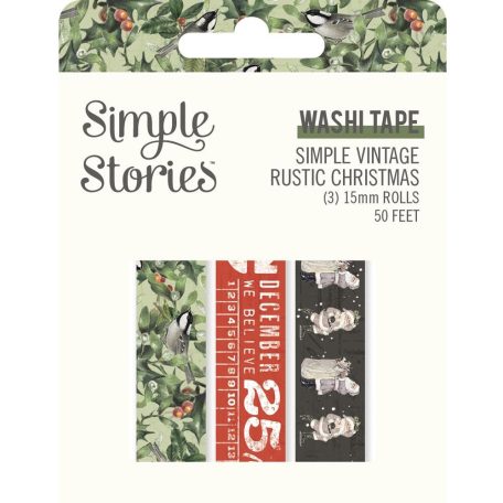 Dekorációs ragasztószalag , Washi Tape / Simple Stories Simple Vintage Rustic Christmas (3 db)