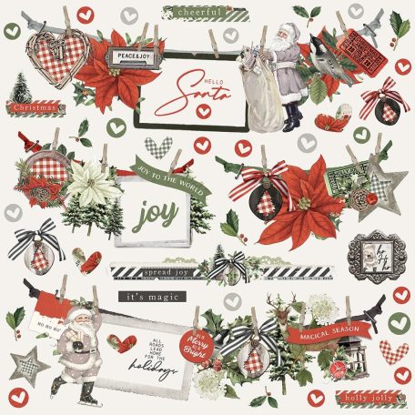 Matrica 12" (30 cm), Banner Sticker / Simple Stories Simple Vintage Rustic Christmas (1 ív)