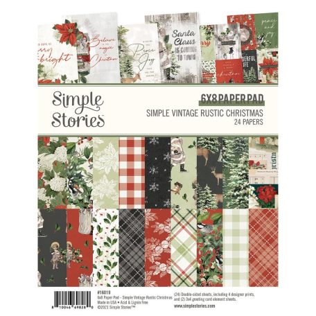Papírkészlet 6"x8", Paper Pad / Simple Stories Simple Vintage Rustic Christmas (24 lap)