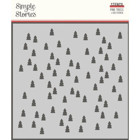 Stencil 6" (15 cm), Pine Trees / Simple Stories Make it Merry (1 db)