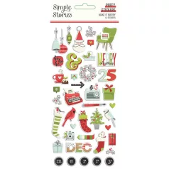   Matrica , Puffy Stickers / Simple Stories Make it Merry (1 ív)