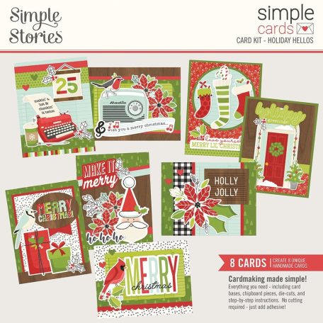 Kivágatok , Simple Cards Card Kit Holiday Hellos/ Simple Stories Make it Merry (1 csomag)