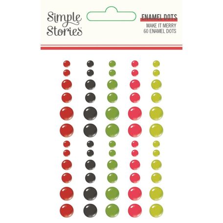 Díszítőelem , Enamel Dots / Simple Stories Make it Merry (1 csomag)