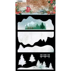   Stencil , Layered winter landscape Sending Joy nr.33 / SL Mask (1 db)