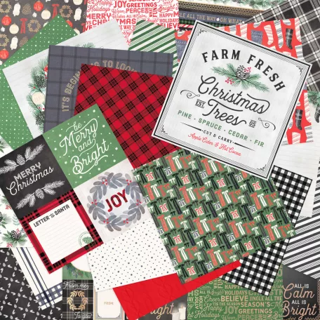 Craft Smith Scrapbook papírkészlet 12" (30 cm) Peace and Joy Paper Pad  (48 lap)