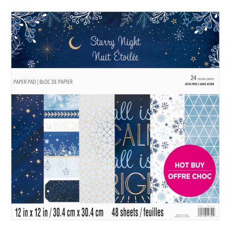 Papírkészlet 12" (30 cm), Starry Night / Craft Smith Paper Pad  (48 lap)