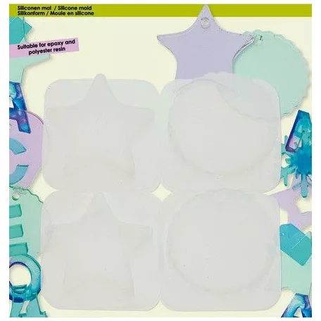 Öntőforma , Decoration pendant round scallop - star / Silicone mold  (1 db)