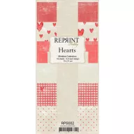   Papírkészlet 10x21 cm, Hearts / Reprint Paper Pack (18 ív)