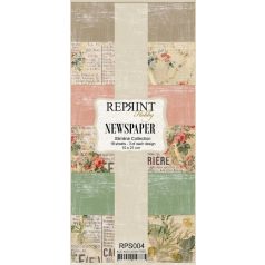   Papírkészlet 10x21 cm, Newspaper / Reprint Paper Pack (18 ív)
