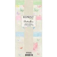   Papírkészlet 10x21 cm, Butterflies / Reprint Paper Pack (18 ív)